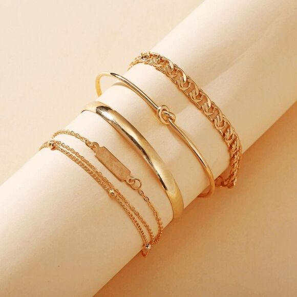 2/$21 Ladies 5 Piece Bangle Bracelet Set - Picture 1 of 5